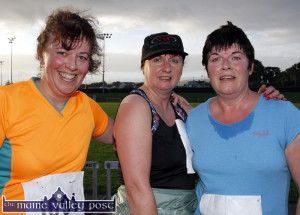 Siobhán McCrohan, Knocknagoshel (left) pictured with: Mary Daly and Marguerite Howard, Currow after their first Couch-to-5K Road Race / Fun Run at An Riocht AC in Castleisland on Friday evening. ©Photograph: John Reidy