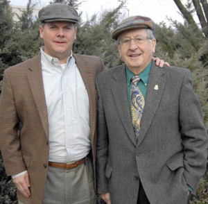 The third annual St. Patrick's Parade will be bigger than previous editions promised organizer John O'Leary (left) tomorrow's parade Grand Marshal, Annapolis resident and Currans native, John Patrick Barry. Mr. Barry is an Irish immigrant and former U.S. Army serviceman, trolley car driver, firefighter, pub owner and founder of the long-running St. Patrick's parades in Gaithersburg and Washington, D.C. Photograph: Wendi Winters. January 21, 2015.
