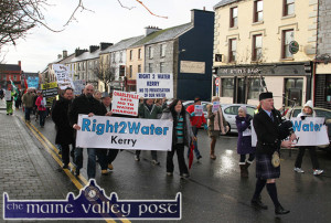 Kerry's first Right2Water March of 2015 in Castleisland on January 17th.  The local group members are organising a bus to Dublin on Saturday and are looking for supporters to travel. ©Photograph: John Reidy