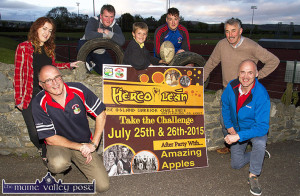 At the launch of the 2015 HercOileán - The Island Warrior Challenge at An Riocht Athletic Club were front: Dan Casey (left) and Bill Horgan, Castleisland RFC with: Kate McSweeney, An Riocht AC; Brian and Matthew Horgan, Castleisland RFC  and Kieran Downey, Castleisland RFC and Munster Junior squad member. ©Photograph: John Reidy 24-4-2015