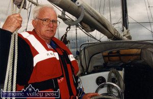 The late Fr. Gearóid Ó Donnchadha pictured at Fenit Pier on the occasion of the launch of the 'Ann Speed' lifeboat by the RNLI in June 1999. ©Photograph: John Reidy 30-6-1999