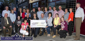 At the Castleisland Race Committee cheque presentations at Tom McCarthy's Bar on Friday night were, front row: Jim Lordan, Kathleen O'Callaghan, Mags O'Sullivan, Leo Murphy, Betty Riordan, Charlie Farrelly, committee chairmen; Miriam McElligott and Kate O'Mahony, Castleisland Senior Citizens Houses Committee  and Lacey Kerins-Reidy. Back row: Seamus O'Connor, Mary Murphy, John Ryan, Mary O'Sullivan, John Murphy, Kay Reidy, Bill Reidy, Donal Nelligan, Martina O'Mahony, Ted Kenny, Martin Conway, Tom O'Sullivan, Kathleen Horan, Catherine Murphy and James Maher. ©Photograph: John Reidy 26-6-2015