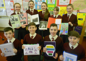 The New Historians: Sixth Class Knockaderry National School pupils who collected and compiled family histories as part of their school project. Front:  Darren Deniel, Brian Burke , Michael Brosnan and Andrew Moynihan. Back row: Katie Brosnan, Evelyn Daly, Eibhlín O'Leary, Olivia Gleeson and Ruth Daly.