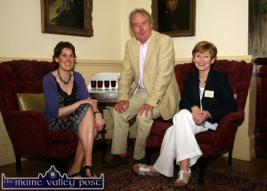 Writers' Week co-managers, Máire Logue (left) and Eilish Wren with journalist, Kevin Myers at The Listowel Arms Hotel at a recent festival. ©Photograph: John Reidy